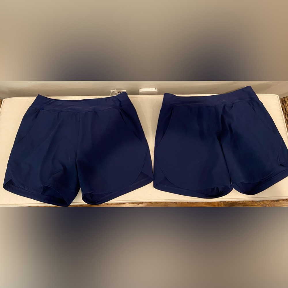 Lands End Women's Curvy Fit 5" Quick Dry Elastic Waist Swim Shorts with Panty